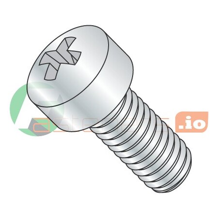 #8-32 X 2 In Phillips Fillister Machine Screw, Zinc Plated Steel, 2000 PK